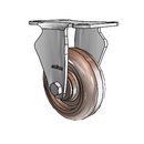 Stainless 3.5"x1.25" Thermo Plain Rigid Caster with 2.5"x3.625" Plate