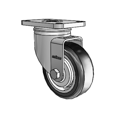 Stainless 3.5"x1.25" High-Temp TPE Precision Ball Caster with 2.5"x3.625" Plate