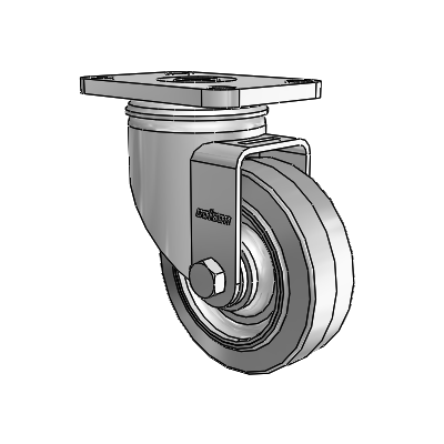 Stainless 3.5"x1.25" Performa Delrin Bearing Caster with 2.5"x3.625" Plate