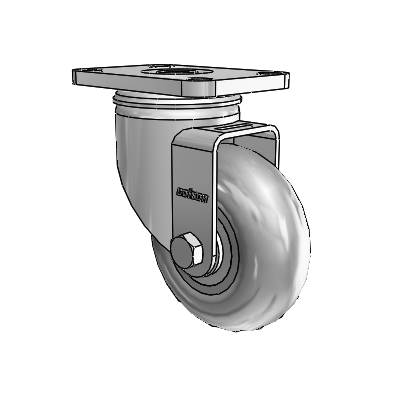 Stainless 3.5"x1.3125" Performa Delrin Bearing Caster with 2.5"x3.625" Plate