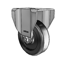 4"x1.25" Polyolefin Delrin Bearing Rigid Caster with 2.6875"x3.625" Plate