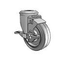 4"x1.25" Performa Delrin Bearing Side-Lock Caster with 1/2" Hollow Rivet