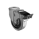 4"x1.25" Conductive Performa Caster with Total Lock and 1/2" Hollow Rivet