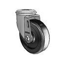 4"x1.25" Polyolefin Delrin Bearing Caster with 1/2" Hollow Rivet