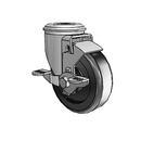 4"x1.25" Polyolefin Delrin Bearing Side-Lock Caster with 1/2" Hollow Rivet