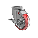 4"x1.25" HI-TECH Ball Bearing Side-Lock Caster with 1/2" Hollow Rivet