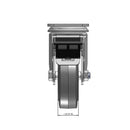 Top dimensioned CAD view of a Colson Casters 4" x 1.25" wide wheel Swivel caster with 2-1/2" x 3-5/8" top plate, with a top total locking brake, Performa wheel and 300 lb. capacity part