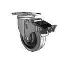 4"x1.25" Conductive Performa Caster with Total Lock and 2.5"x3.625" Plate