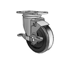 4"x1.25" Polyolefin Delrin Bearing Side-Lock Caster with 2.5"x3.625" Plate