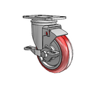 4"x1.25" HI-TECH Delrin Bearing Side-Lock Caster with 2.5"x3.625" Plate