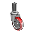 4"x1.25" HI-TECH Delrin Bearing Caster with 1-1/4" to 1-5/16" Inside Dia. Square Tubing Expanding Adapter (MTG54)