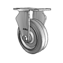 Stainless 4"x1.25" Performa Delrin Bearing Rigid Caster with 2.5"x3.625" Plate