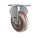 Stainless 4"x1.25" Thermo Plain Rigid Caster with 2.5"x3.625" Plate