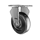 Stainless 4"x1.25" Polyolefin Delrin Bearing Rigid Caster with 2.5"x3.625" Plate
