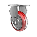 Stainless 4"x1.25" HI-TECH Delrin Bearing Rigid Caster with 2.5"x3.625" Plate