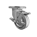Stainless 4"x1.25" Performa Delrin Bearing Side-Lock Caster with 2.5"x3.625" Plate