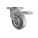 Stainless 4"x1.25" Performa Delrin Bearing Caster with Total Lock and 2.5"x3.625" Plate