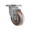 Stainless 4"x1.25" Thermo Plain Caster with 2.5"x3.625" Plate