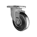 Stainless 4"x1.25" Polyolefin Delrin Bearing Caster with 2.5"x3.625" Plate
