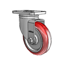 Stainless 4"x1.25" HI-TECH Delrin Bearing Caster with 2.5"x3.625" Plate