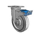 5"x1.25" Performa Delrin Bearing Direction Lock Caster with 2.5"x3.625" Plate
