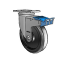 5"x1.25" Polyolefin Ball Bearing Direction Lock Caster with 2.5"x3.625" Plate