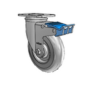 5"x1.3125" Performa Ball Bearing Direction Lock Caster with 2.5"x3.625" Plate