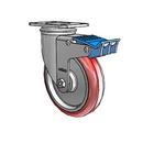 5"x1.25" HI-TECH Ball Bearing Direction Lock Caster with 2.5"x3.625" Plate
