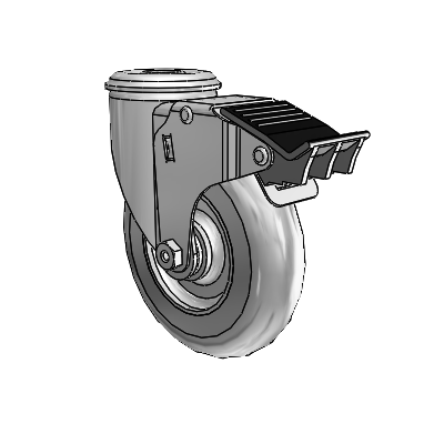 5"x1.3125" Performa Ball Bearing Caster with Total Lock and 1/2" Hollow Rivet