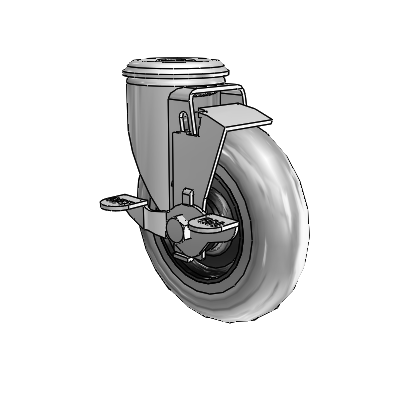5"x1.3125" Conductive Performa Side-Lock Caster with 1/2" Hollow Rivet