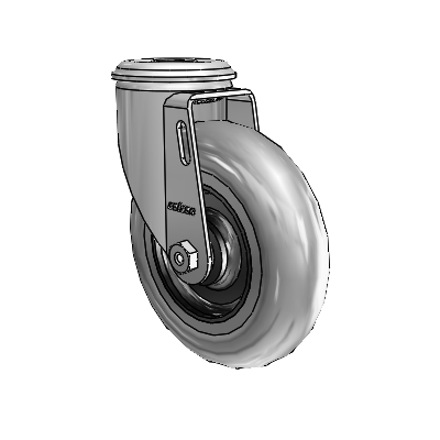 5"x1.3125" Conductive Performa Caster with 1/2" Hollow Rivet