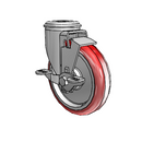 5"x1.25" HI-TECH Delrin Bearing Side-Lock Caster with 1/2" Hollow Rivet