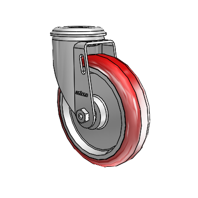 5"x1.25" HI-TECH Ball Bearing Caster with 1/2" Hollow Rivet