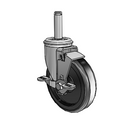 5"x1.25" Polyolefin Ball Bearing Side-Lock Caster with 7/16"x1-1/2" Grip Ring