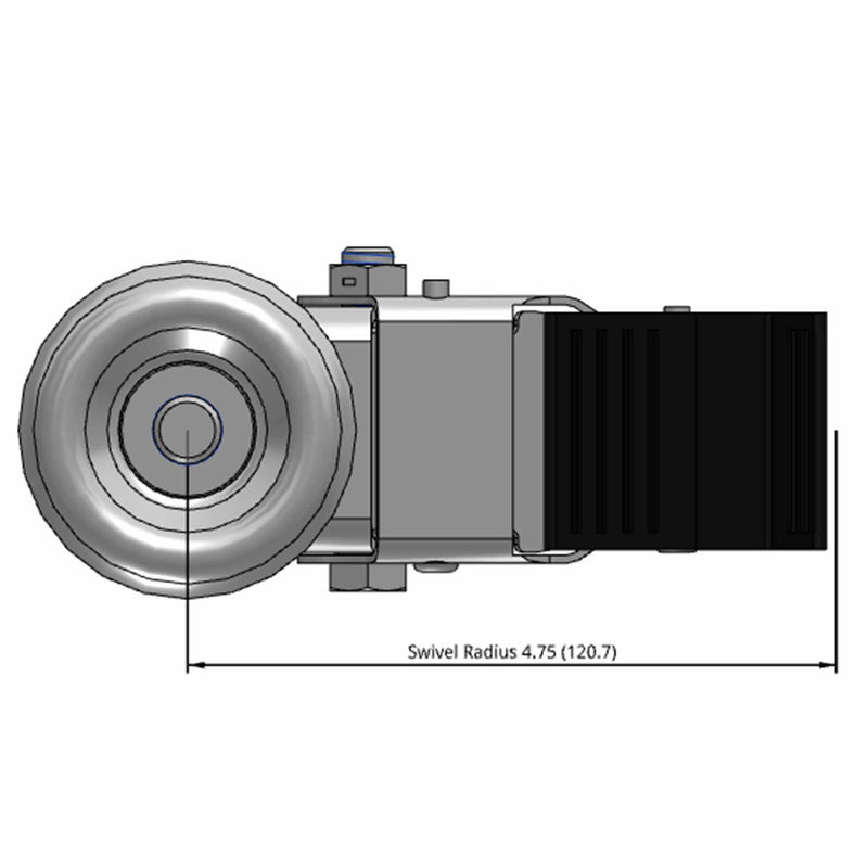 5"x1.25" Total Lock with 1/2" Thread Stem and Poly HI-TECH BB Wheel