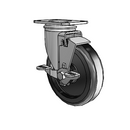 5"x1.25" Polyolefin Ball Bearing Side-Lock Caster with 2.5"x3.625" Plate