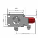 5"x1.25" Side Lock Plate Caster with Polyurethane HI-TECH BB Wheel