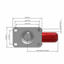 5"x1.25" Swivel Plate Caster with Polyurethane HI-TECH BB Wheel