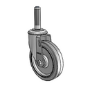 5"x1.25" Performa Delrin Bearing Caster with 3/4" to 13/16" Inside Dia. Round Tubing Expanding Adapter (MTG40)