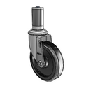 5"x1.25" Polyolefin Delrin Bearing Caster with 1-3/8" to 1-7/16" Inside Dia. Round Tubing Expanding Adapter (MTG45)