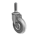 5"x1.3125" Performa Delrin Bearing Caster with 3/4" to 13/16" Inside Dia. Round Tubing Expanding Adapter (MTG40)