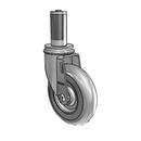 5"x1.3125" Performa Ball Bearing Caster with 1-1/4" to 1-5/16" Inside Dia. Square Tubing Expanding Adapter (MTG54)