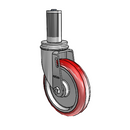 5"x1.25" HI-TECH Ball Bearing Caster with 1-1/4" to 1-5/16" Inside Dia. Square Tubing Expanding Adapter (MTG54)