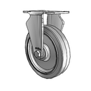 Stainless 5"x1.25" Performa Delrin Bearing Rigid Caster with 2.5"x3.625" Plate