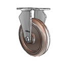 Stainless 5"x1.25" Thermo Plain Rigid Caster with 2.5"x3.625" Plate