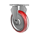 Stainless 5"x1.25" HI-TECH Delrin Bearing Rigid Caster with 2.5"x3.625" Plate