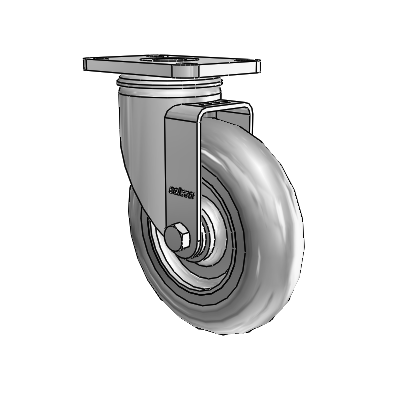 Stainless 5"x1.3125" Performa Delrin Bearing Caster with 2.5"x3.625" Plate