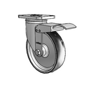 Stainless 5"x1.25" ThermoTech Teflon Caster with Total Lock and 2.5"x3.625" Plate