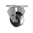 Stainless 3"x1.25" Polyolefin Delrin Bearing Rigid Caster with 2.5"x3.625" Plate