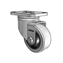 Stainless 3"x1.25" HI-TECH Rubber Plain Caster with 2.5"x3.625" Plate